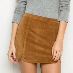 Brandy Melville Brown Faux Suede Mini Skirt